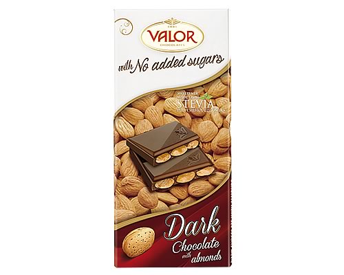 (image for) Valor (Sugar Free) Dark Chocolate with Almonds 150g